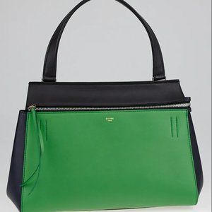 Rare! Celine Tri-Color Smooth Calfskin Leather Small Edge Bag